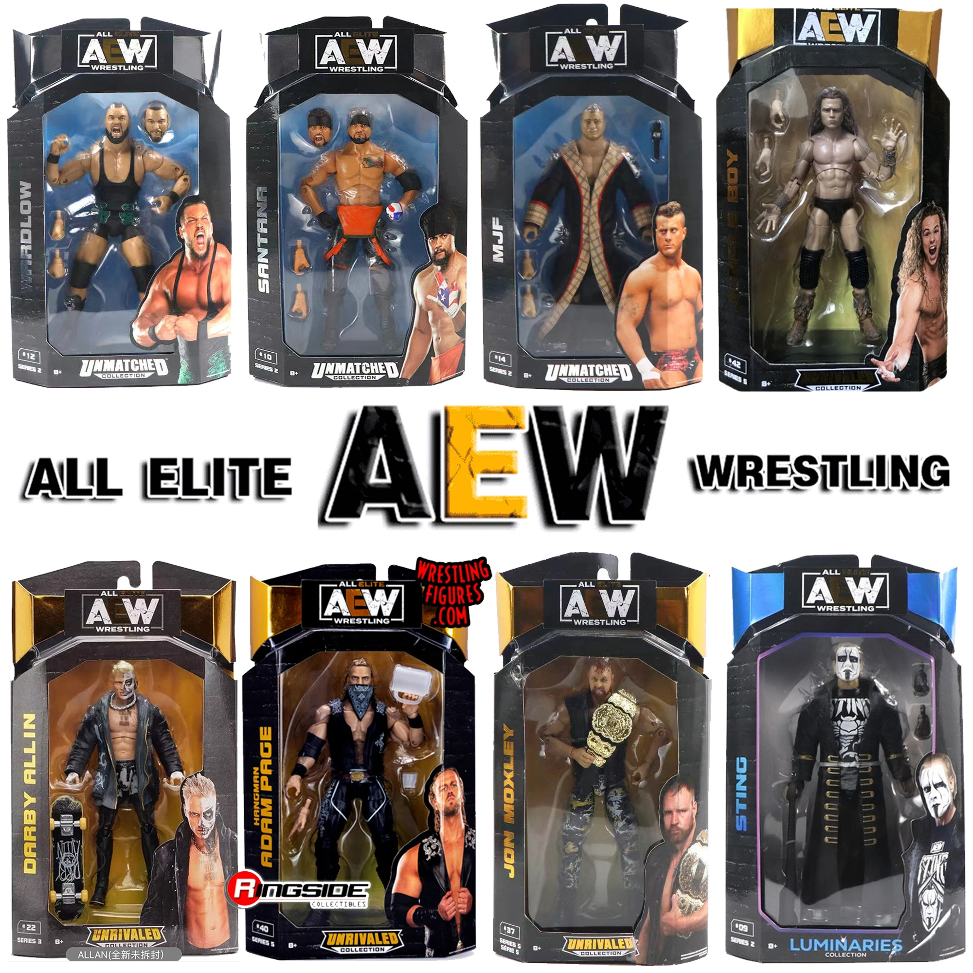 

6'-7'Rare WWE/AEW /WWF/WCW Figure Collection PVC All Elite Wrestling Unmatched Collection JON MOXLEY DARBY ALLIN Action Figures