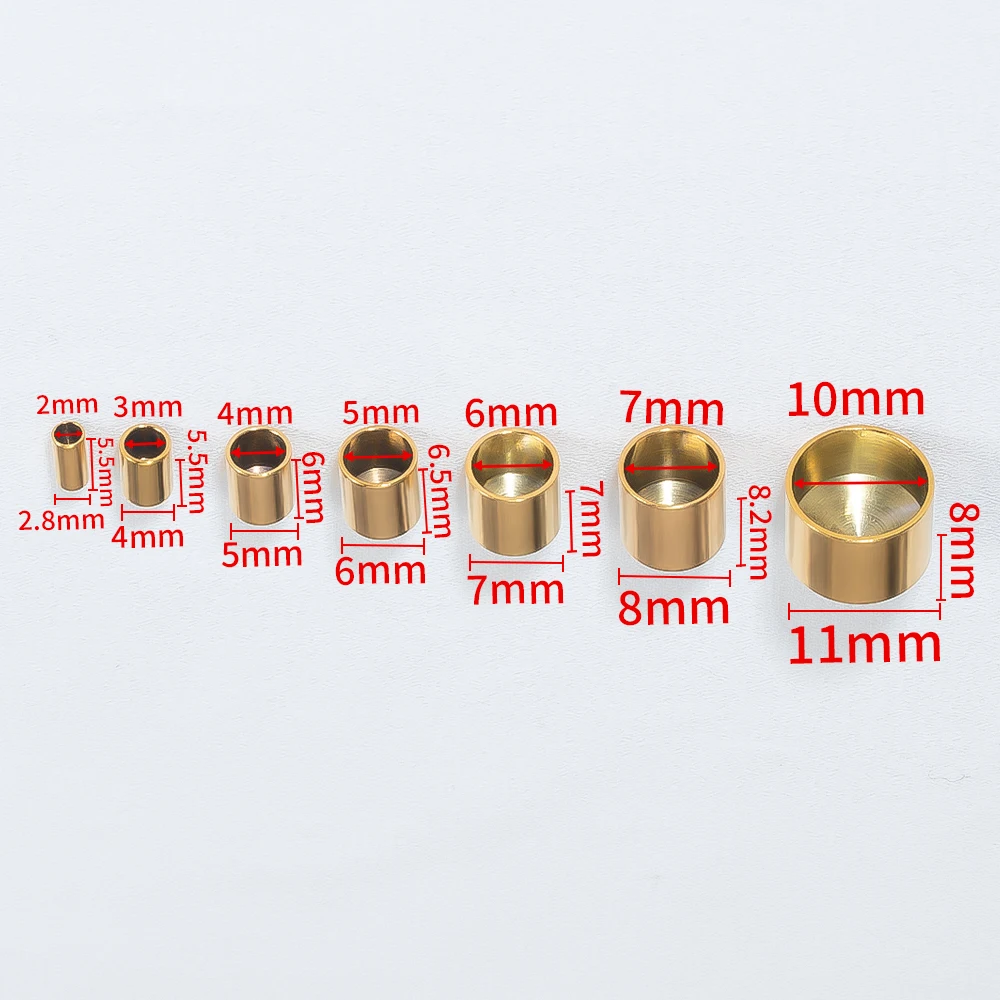 20 Stück Edelstahl-Crimpverschlüsse zum Selbermachen, Kordel, Armbandverschluss, Endkappen, Leder, Halskette, Zubehör, Erkenntnisse für die Schmuckherstellung, DIY – Detail 2