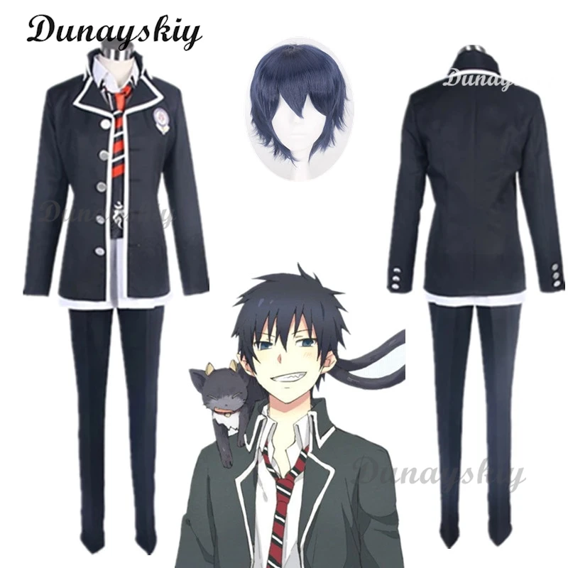 Traje de Cosplay de Anime Ao no para hombres, uniforme escolar, trajes de exorcista azul, Rin Okumura