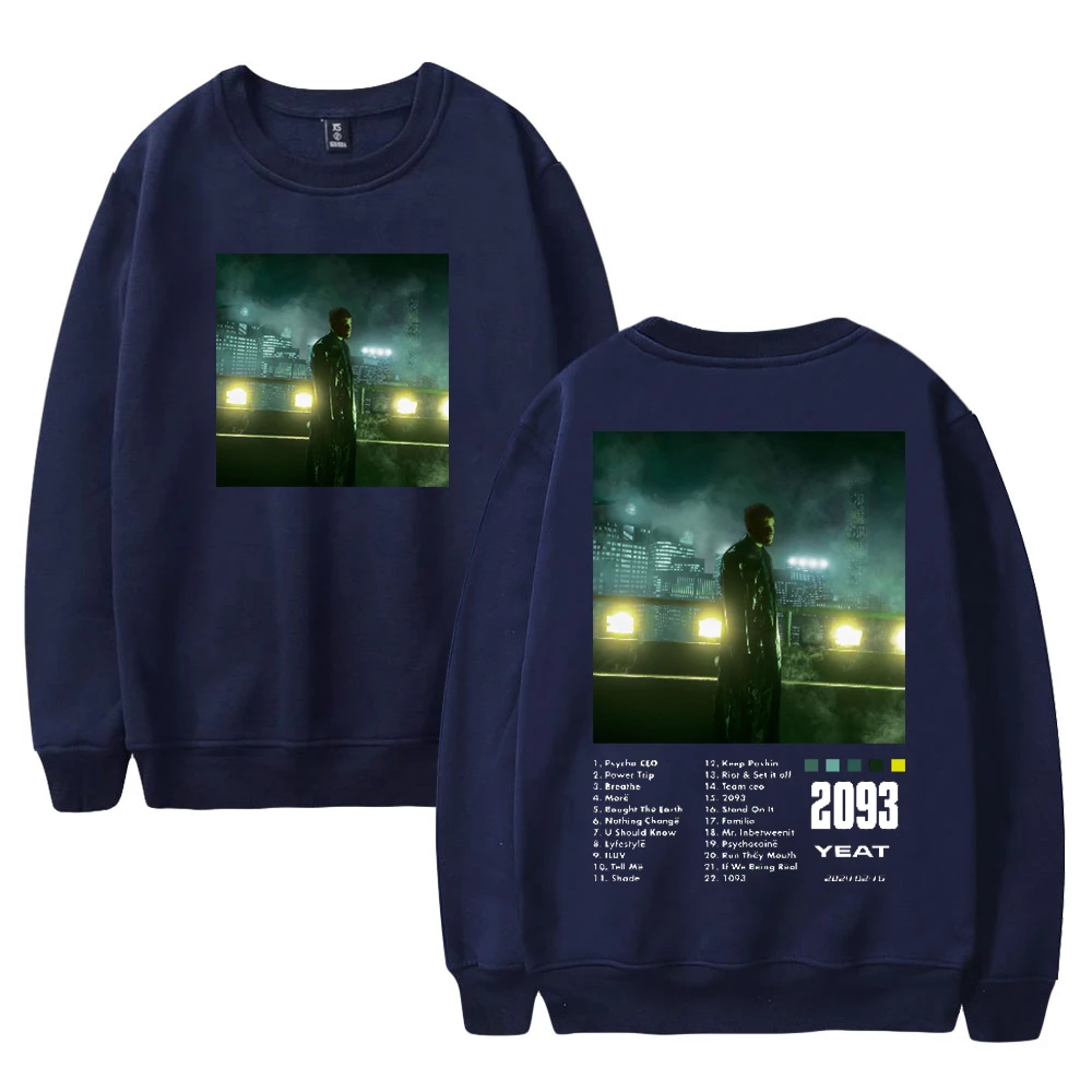 Yeat Rapper 2093 Album Merch 2024 Tour unisex Crewneck z długim rękawem Streetwear kobiety mężczyźni bluza ubrania hiphopowe