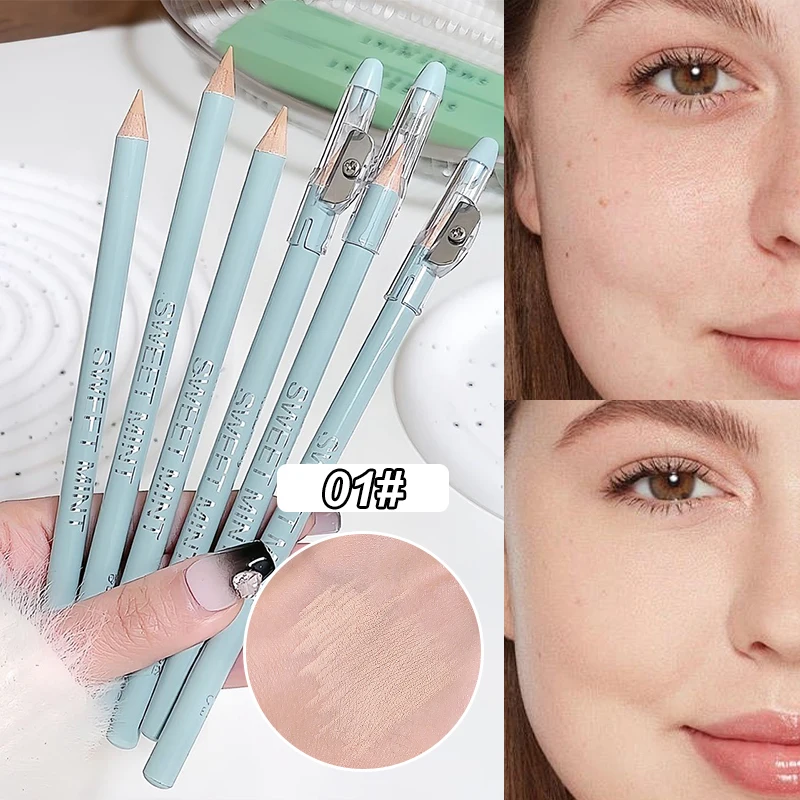 قلم كونسيلر خشبي مزدوج التأثير، يضيء حوض المسيل للدموع ويخفي ندبات حب الشباب، مكياج مقاوم للماء ذو ملمس ناعم