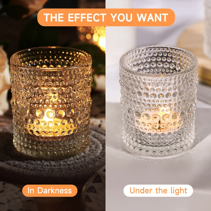 Wedding Glass Candle Holder For Table Centerpiece Decoration Mini Round Tealight Holder For Party Dinner And Festival Decoration