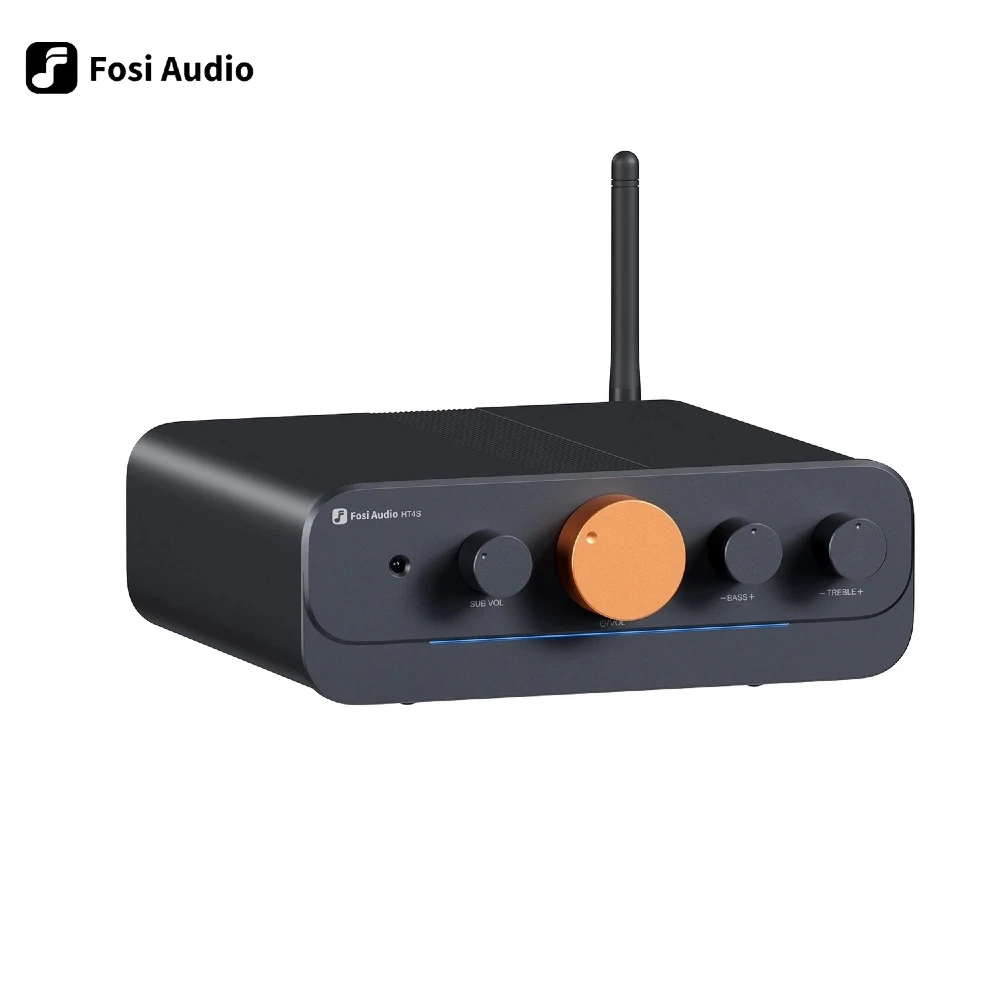 

Fosi Audio HT4S Bluetooth 4.1 Home Sound Amplifier, Mini Desktop Amp with TPA3116 and Bass Treble Controls for Speaker Subwoofer