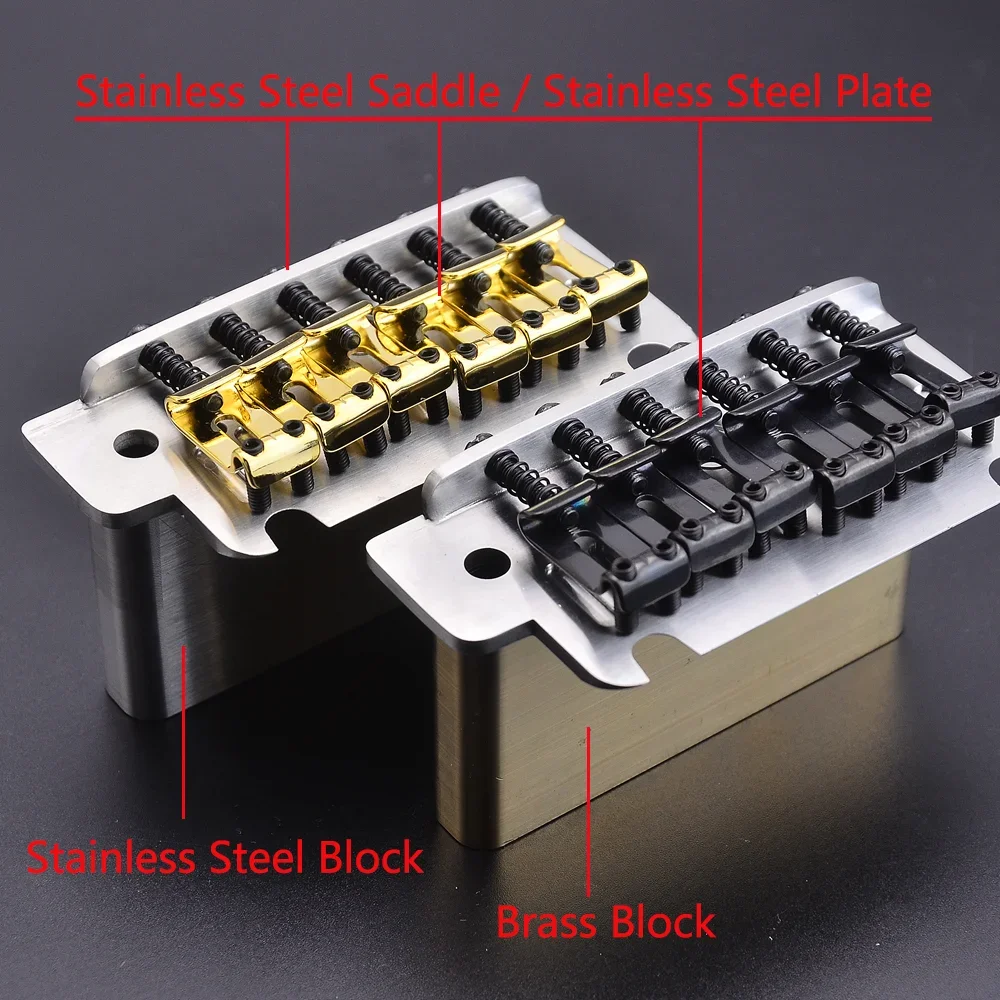 1 Set 2 Point 10.5mm Stainless Steel / Brass/ Titanium Alloy Saddle and Block 510 Style Tremolo System Bridge