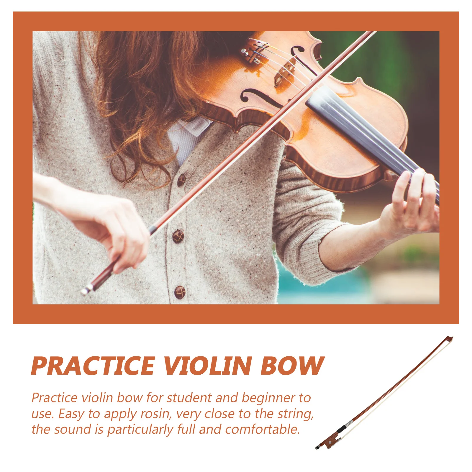 

Violin Bow 1/4 Size Wooden Horsetail Hair Professional Student Practice Instrument Part Well Balanced Elasticity Superior