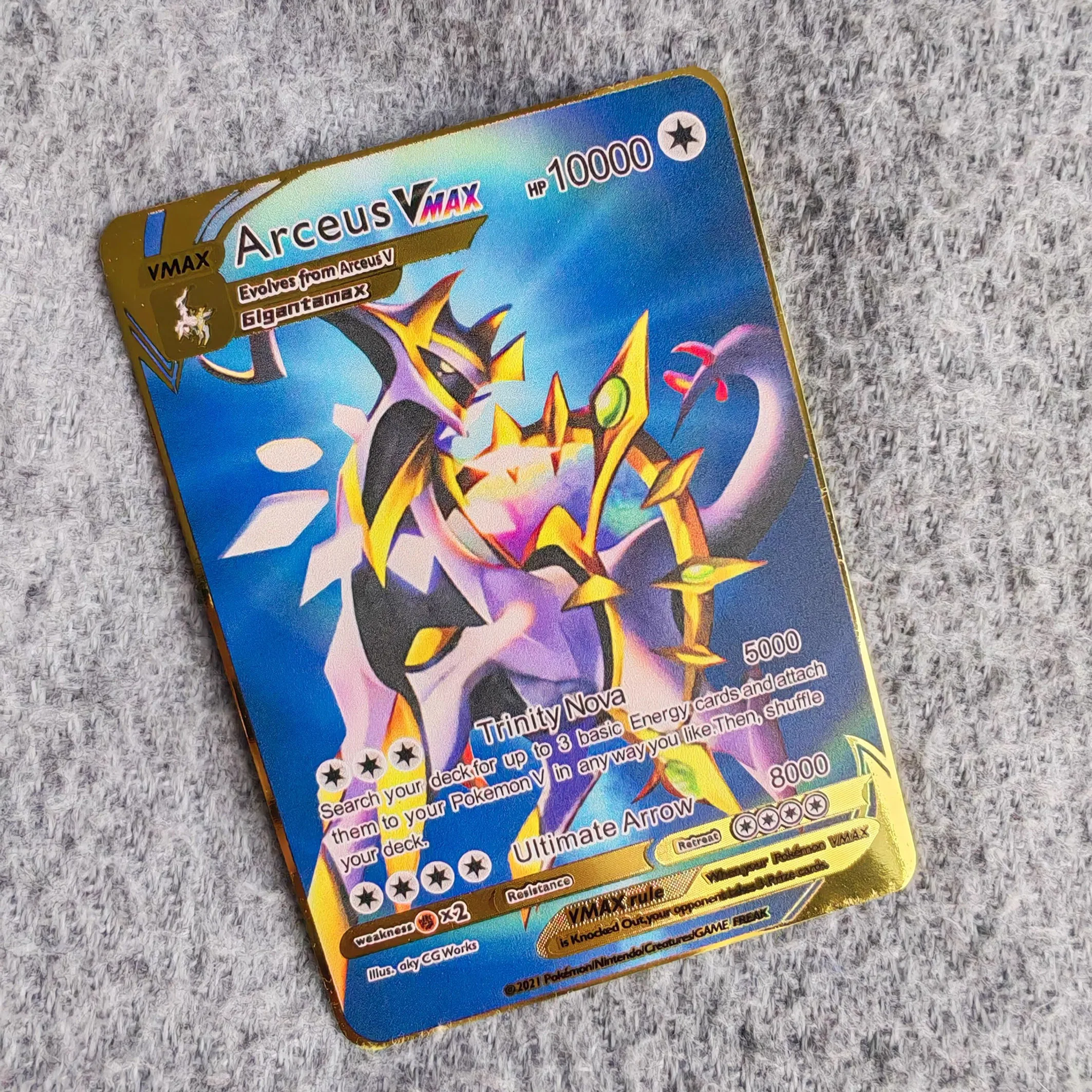 Cartões Metálicos Pokémon em Inglês, Cartão Metálico de 10000 Pontos Vmax Gx Pikachu Charizard Edição Limitada, Coleção de Cartões de Jogo, Presente para Crianças