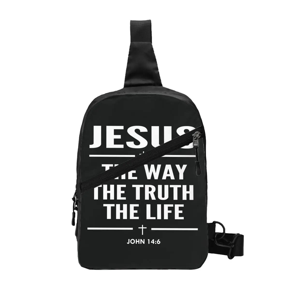 

Jesus The Way The Truth The Life Sling Chest Crossbody Bag Religion Cross Christian Faith Shoulder Backpack for Travel Cycling