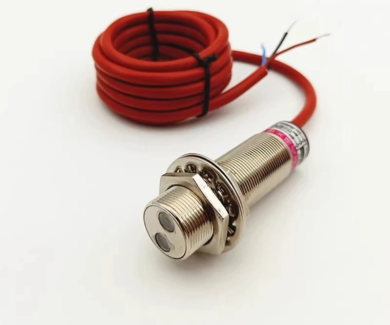 Photoelectric switch sensor M18 cylindrical non-metallic induction DC three wire NPN normally open 150 ℃