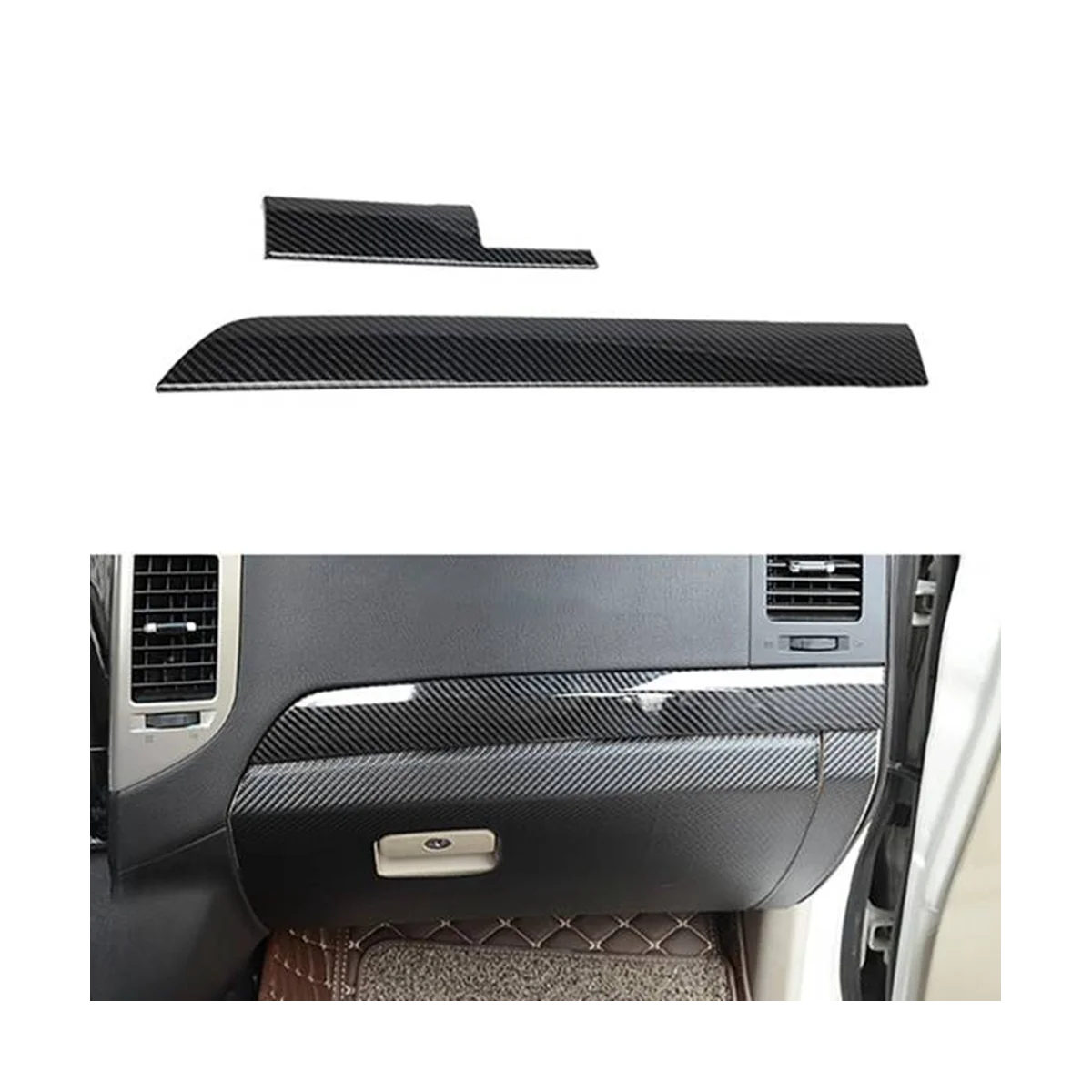 Car Carbon Fiber Dashboard Center Control Panel Decorative Cover Trim for Mitsubishi Pajero 2008-2020