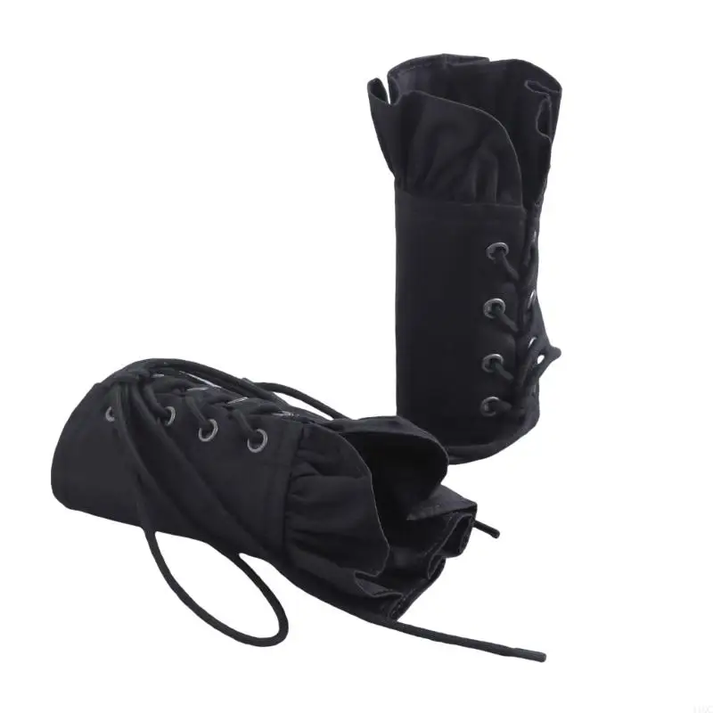 Elegant Arm Sleeves Wrist Cuffs Ruffle Armwear Faux Collar Women Dress Accessory 