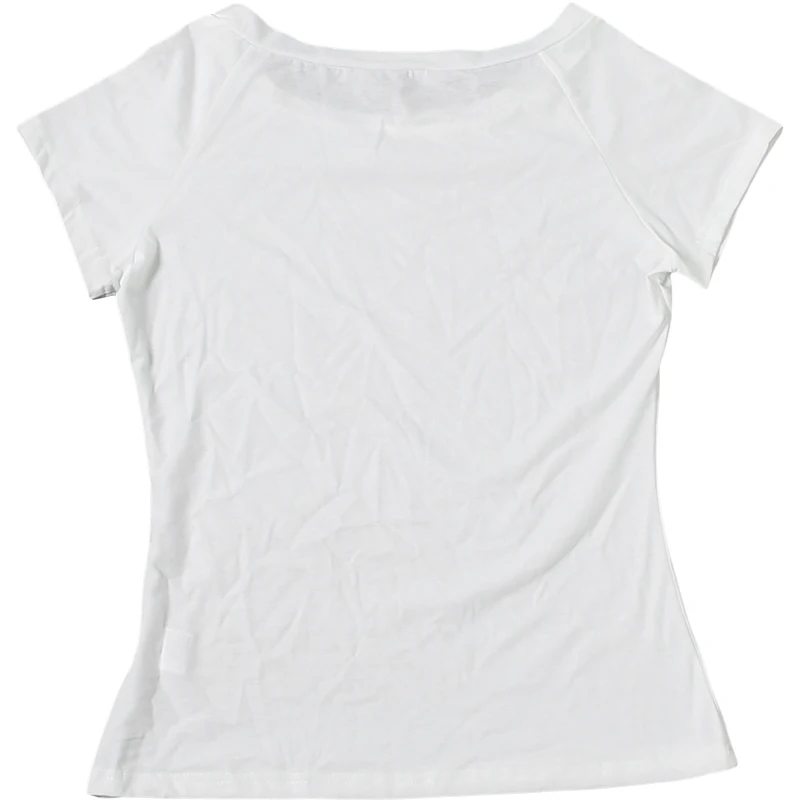 Sisterlinda Musikfestival T-Shirt für Damen mit Schriftzug-Dekoration, schrägem Kragen, kurzen Ärmeln, lässig, sommerlich, klassisch, schlicht, Streetwear – Detail 5