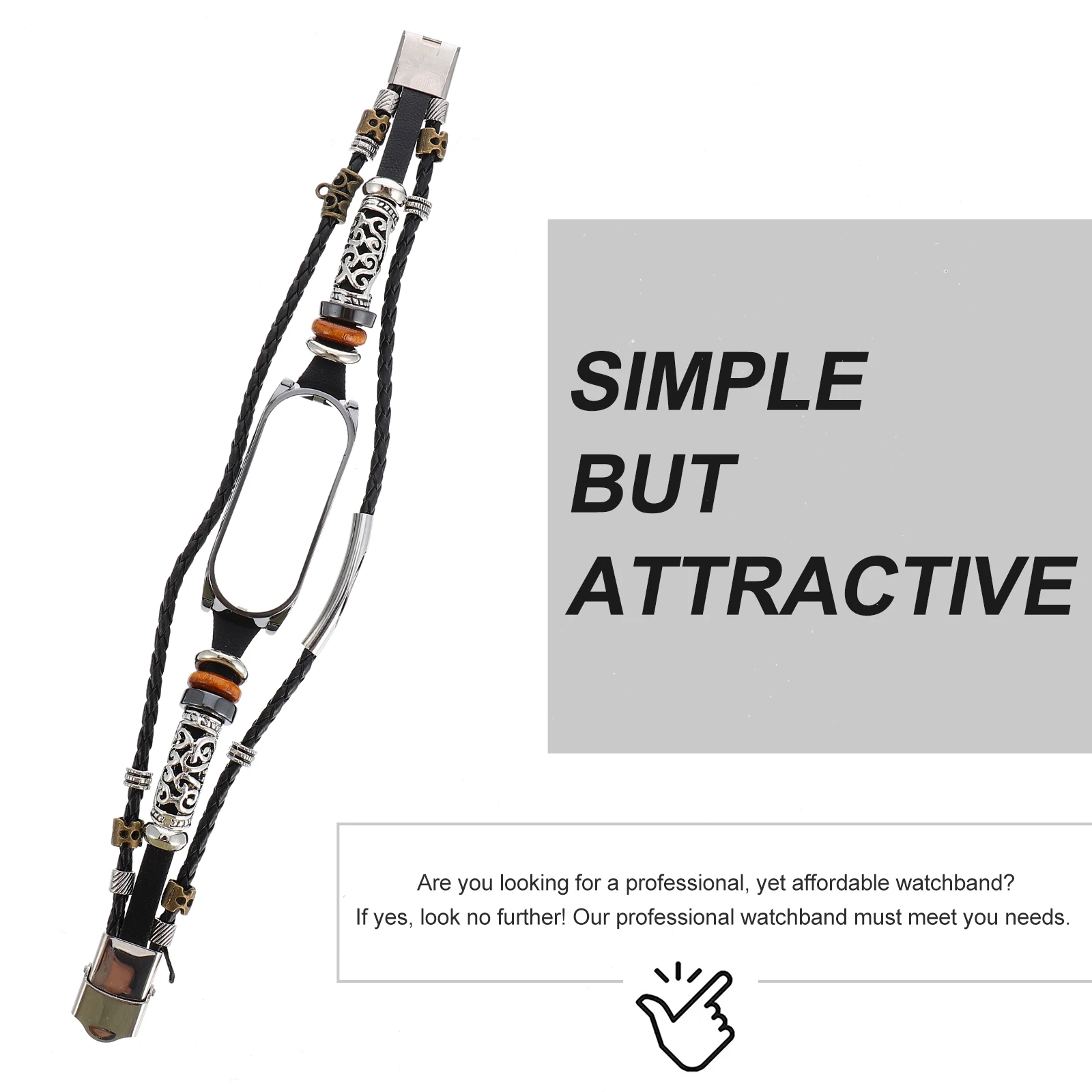 Vintage Style Mi 5 Watch Band Replacement Metal Buckle Adjustable Strap Compatible with Xiaomi Band 5 for Women