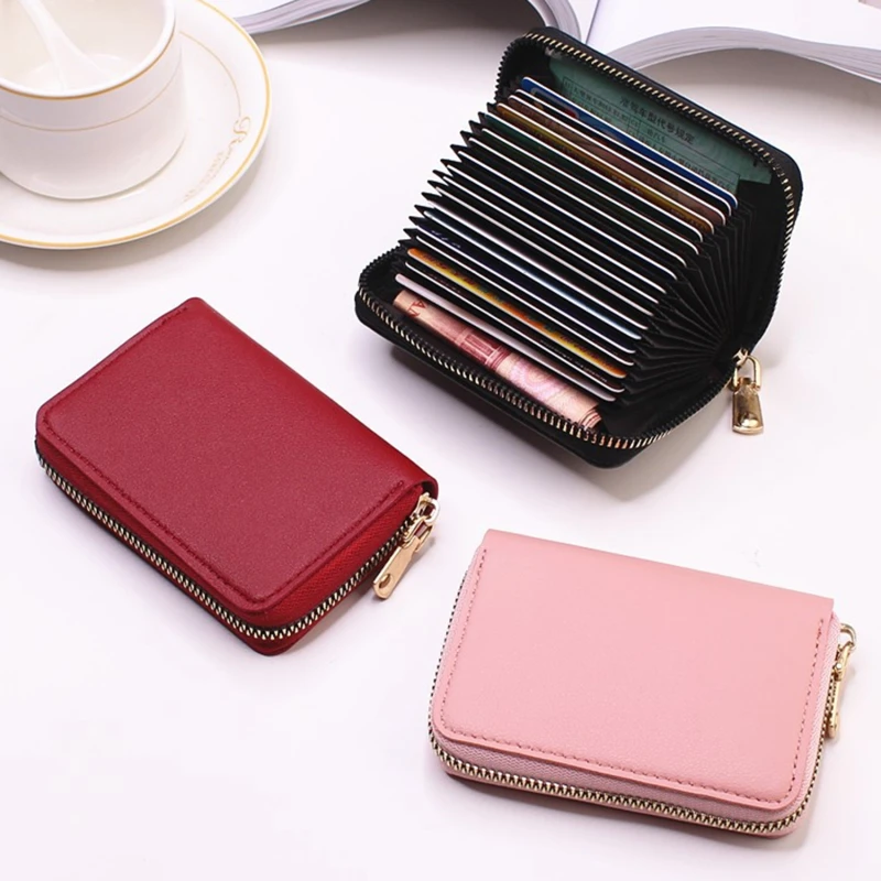 Business Card Holder Wallet Women/men Black/pink/purple/blue/yellow/gray/red Bank/ID/Credit Card Holder 20 Bits Card Wallet Case