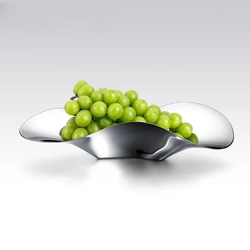 Light luxury Nordic stainless steel grain and fruit basin fruit plate household dried fruit home living room coffee