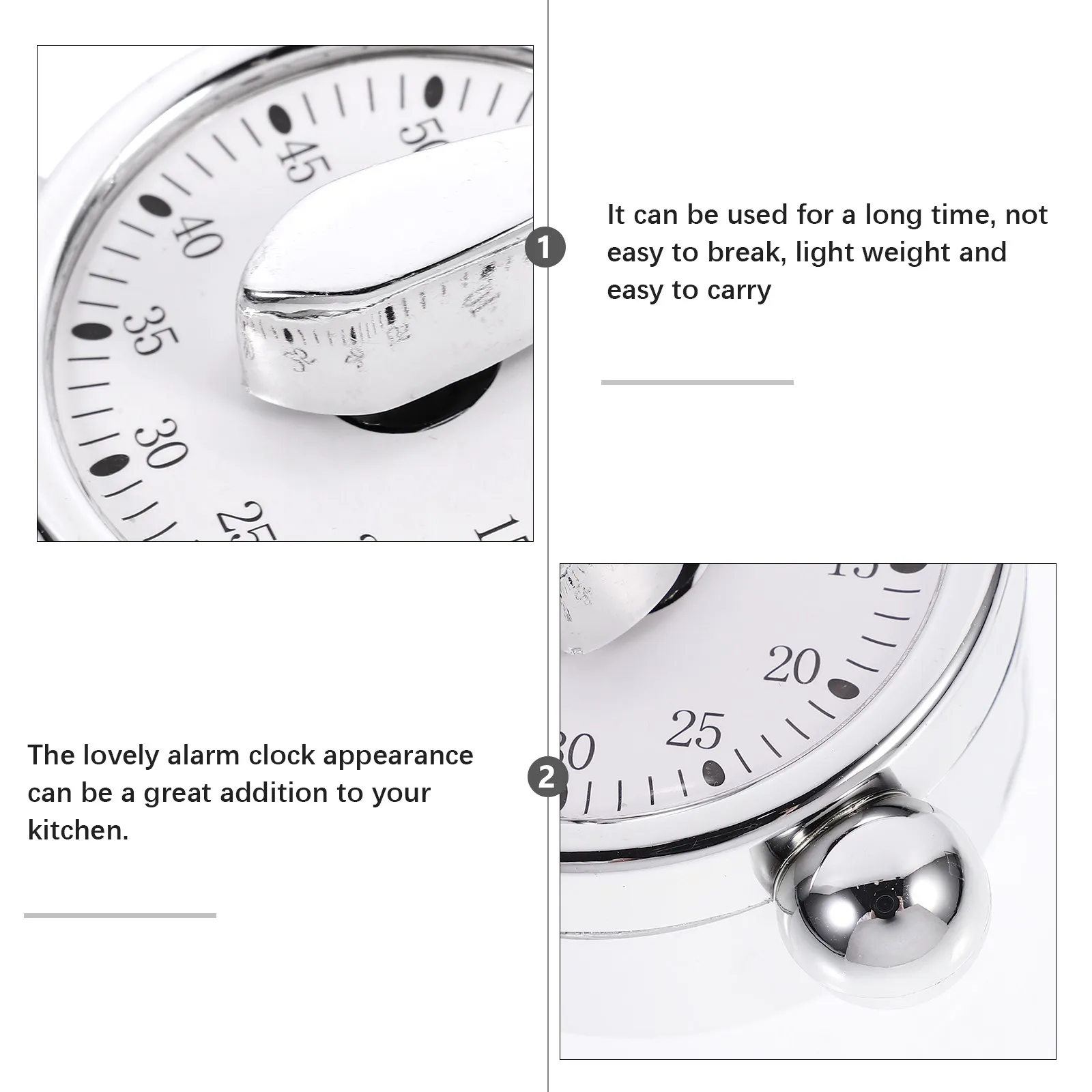1Pcs Alarm Clock Timer Mechanical Kitchen Timer for Precise Cooking Baking Countdown Time Management Household