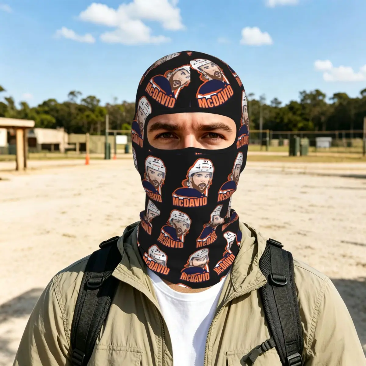 Connor McDavid 97 For Edmonton Oilers Fans Breathable Thin Balaclava Full Face Mask Sun Protection Neck Gaiter For Motorcycle
