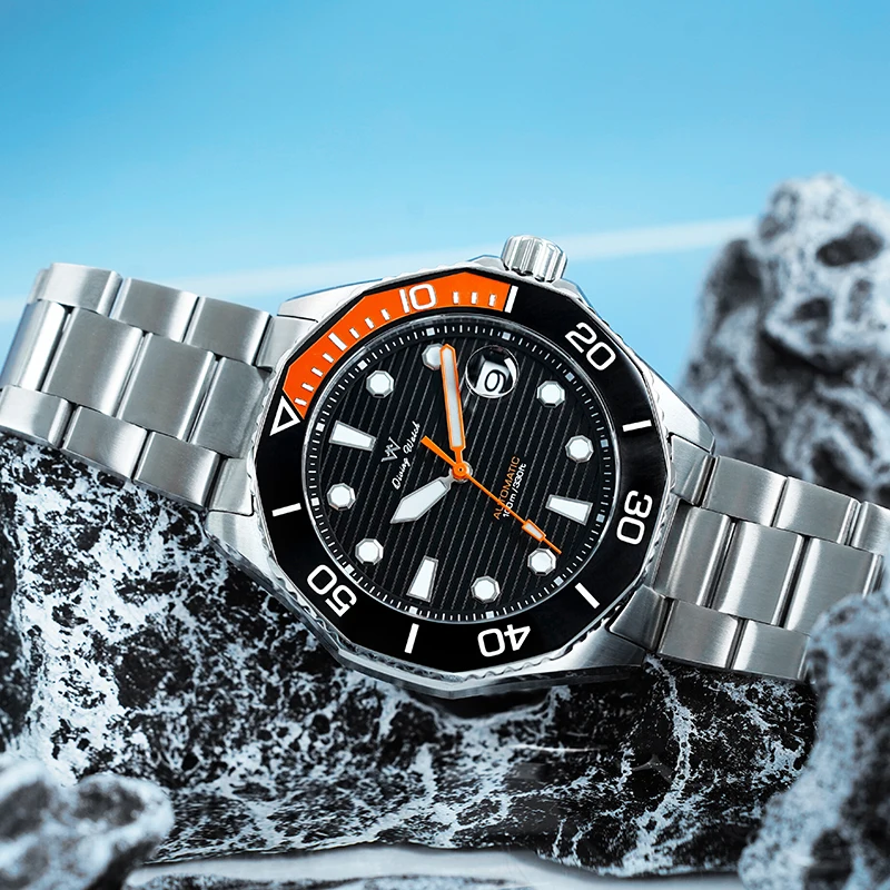 ساعة WM ساعات آلية أوتوماتيكية مقاومة للماء كلاسيكية كاجوال لرجال الأعمال ساعة Welly Merck WM189M