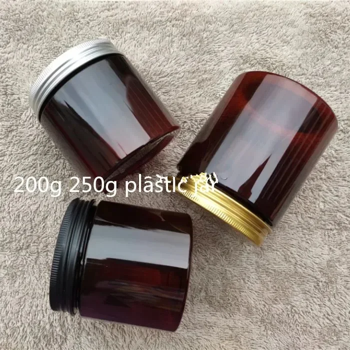 10/30pcs Amber 200g/250g Plastic Cream Bottle Empty Cosmetic Body Lotion Container Refillable Facial Mask Storage Jar