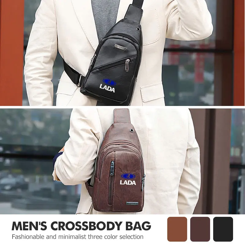 Универсальная автомобильная кожаная повседневная сумка через плечо на груди для Lada Vesta Granta Vesta Niva 4X4 Largus Vaz Samara 2110