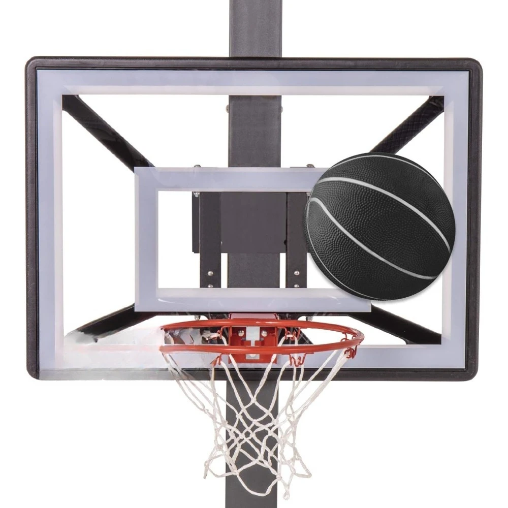 Aro de Baloncesto Junior Youth 33 con Tecnología de Montaje Lock n Rock para Postes Verticales Redondos, Color Negro, con Soportes para CD