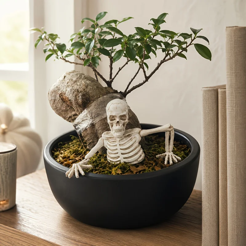 3D Half-body Crawling Out of the Skull Garden Decoration Ornament Suitable for Planting Potted and Landscaping