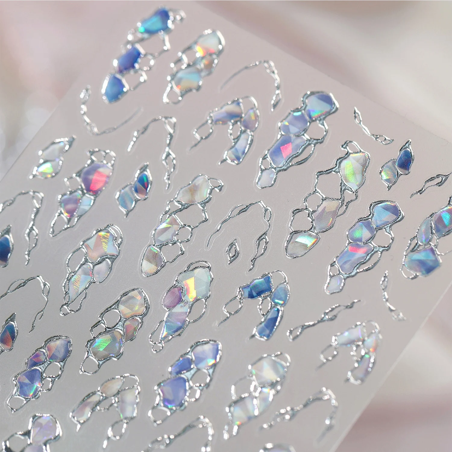 Metal Opal Texture 5D Nail Art Stickers Minimal Holographic Irregular Crushed Stone Self Adhesive Nail Decal DIY Nail Manicure
