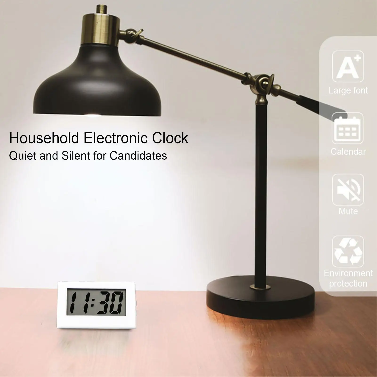 Small Battery Operated Digital Clock Compact LED Display for Desk Wall Shelf,  Kitchen, Classroom, Office & Bedroom