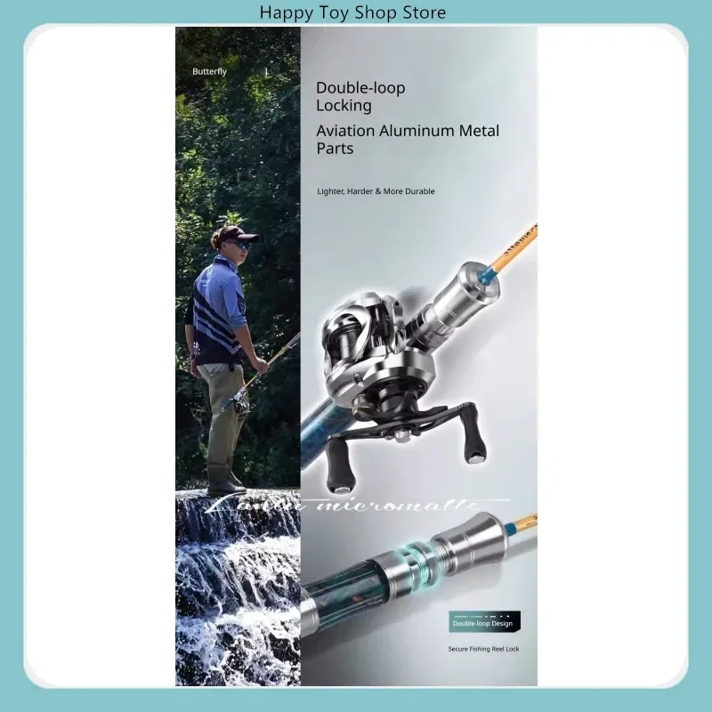 HASIDA Butterfly Custom Micro Lure Rod UL Ejection Double Ring Aviation Aluminum Lightweight Durable Stream Trout Fishing Tackle