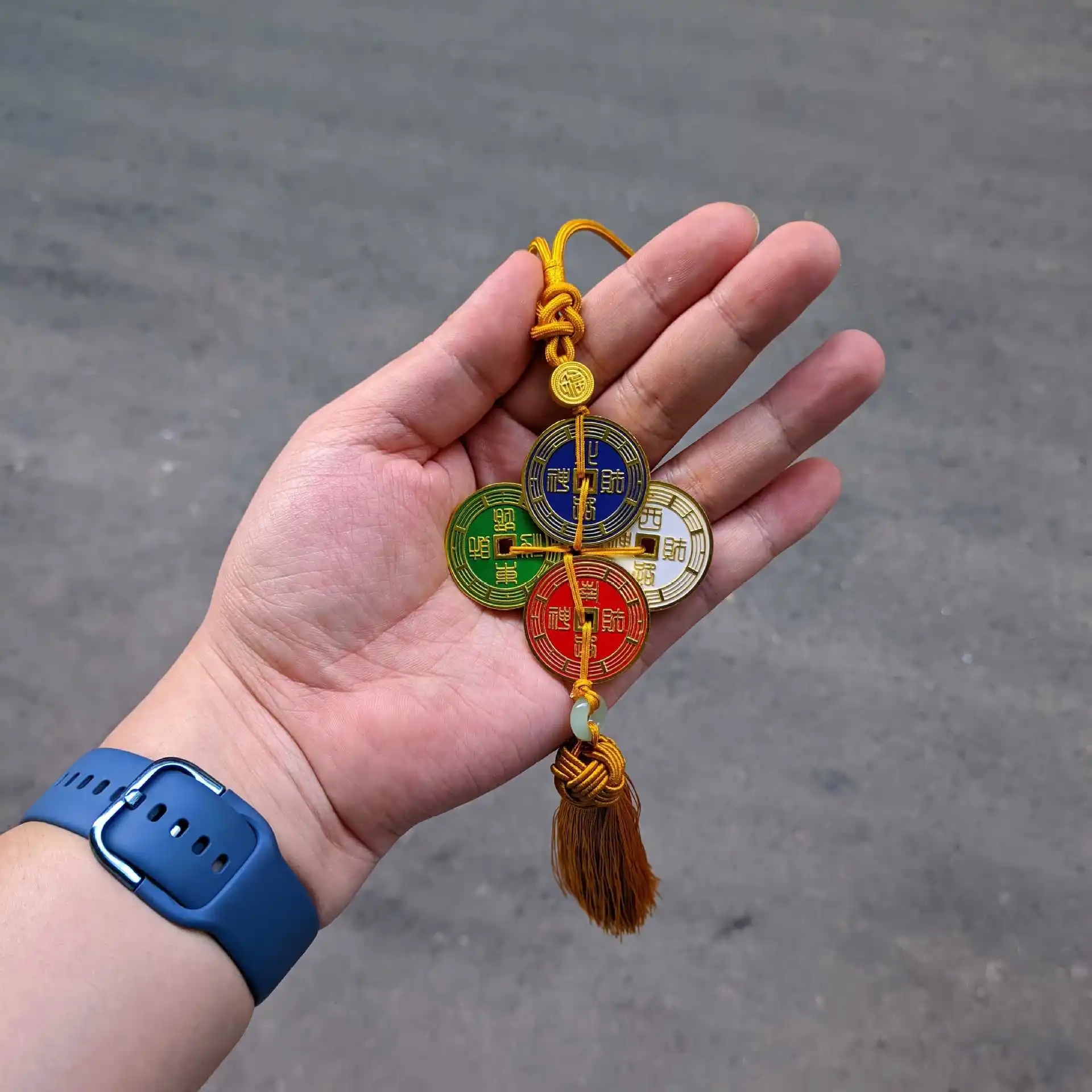 Five Wealth Gods Car Pendant Lucky Copper Coin Five Emperors Coins Home Feng Shui Decoration