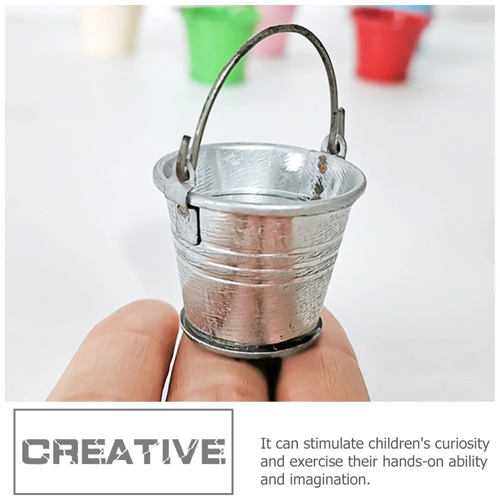 Mini Bucket of Ice Cubes Food Play Model Fake Pail Childrens Toys Tiny Container House Decors Accessories Xiaobing Miniature