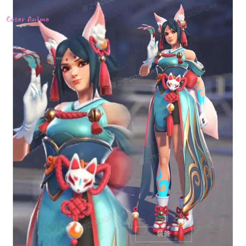 Spiel Overwatch Kiriko Cosplay Kostüm Uniform Halloween Karneval Party Weihnachten Spielen Rolle Kleidung Kleidung