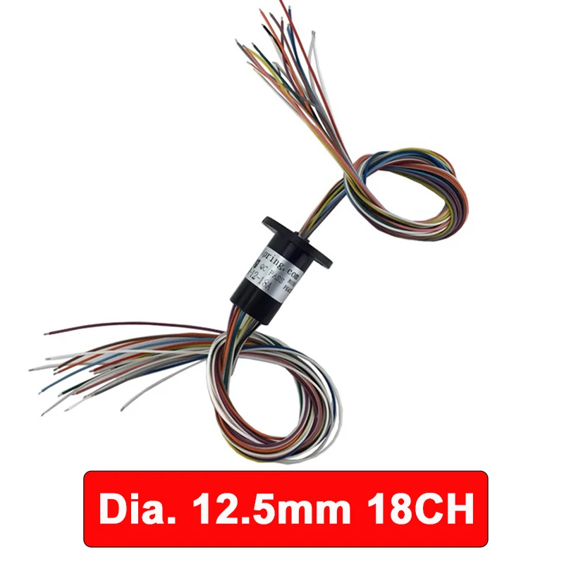 Anillo colector eléctrico Micro giratorio de 2/4/6/8/12/18 canales 2A de diámetro 12,5mm para modelo de excavadora RC DIY PTZ cardán