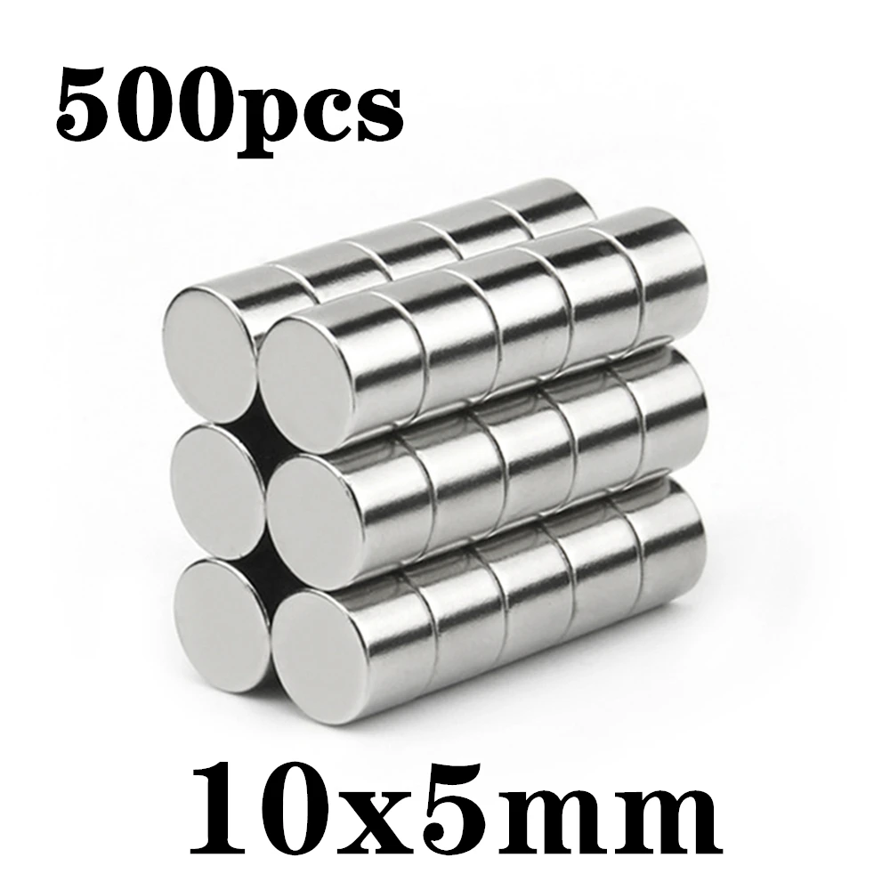 500pcs Neodymium N35 Dia 10x5mm Strong Magnets Tiny Disc NdFeB Rare Earth For Crafts Models Fridge Sticking magnet 10x5mm