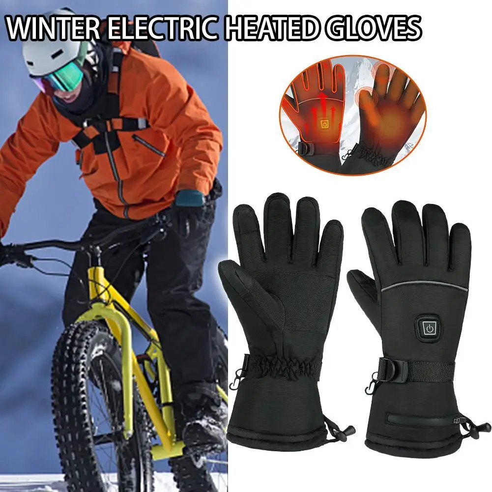 

Зимние велосипедные уличные теплые перчатки, совместимые с сенсорным экраном, перчатки с подогревом для катания на лыжах, рыбалки, перчатки с электрическим подогревом, мотоциклетный аккумулятор