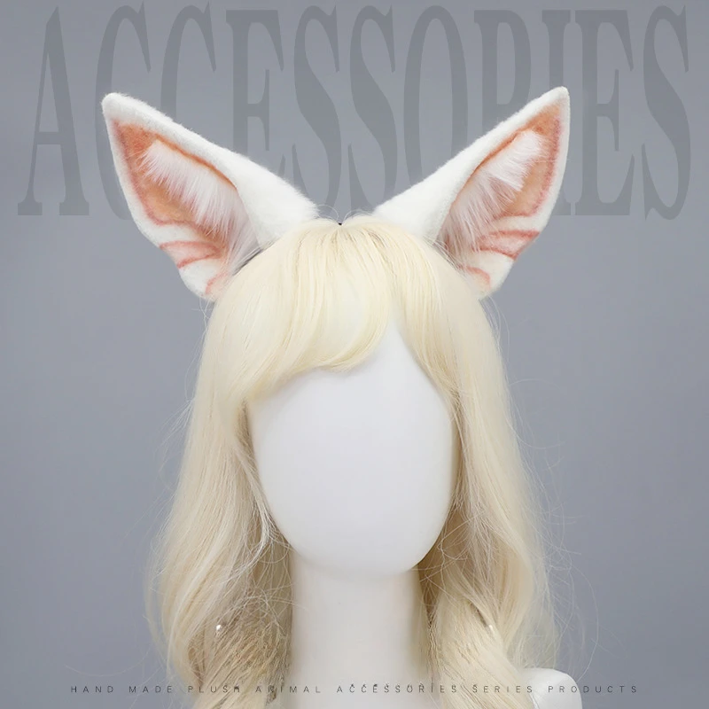 

Simulation beast ear headgear cosplay headband meet spring seven seven fox ears hair accessories white fox ears headband