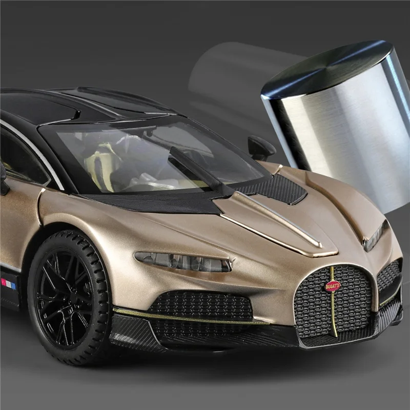 1:24 tourbillon chiron liga modelo de carro esportivo diecast metal pista veículos de corrida modelo de carro simulação de som e luz crianças presente