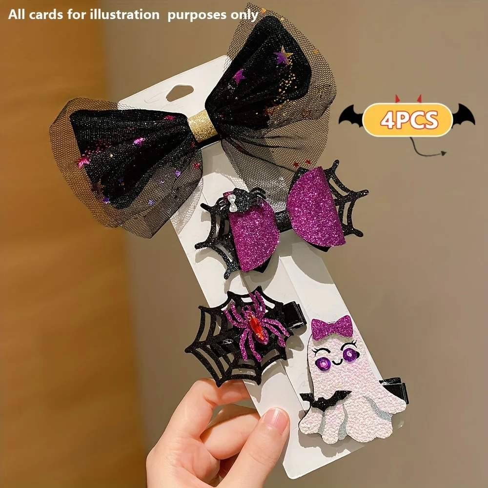 4pcs Halloween hair clips