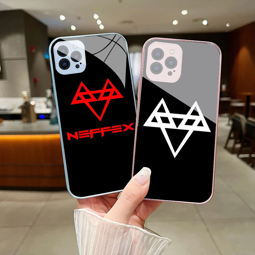 Чехол для телефона с логотипом Neffex для IPhone 15 14 13 12 Mini 11 Pro Max X XS XR 6 7 8 SE Plus, жесткий стеклянный чехол