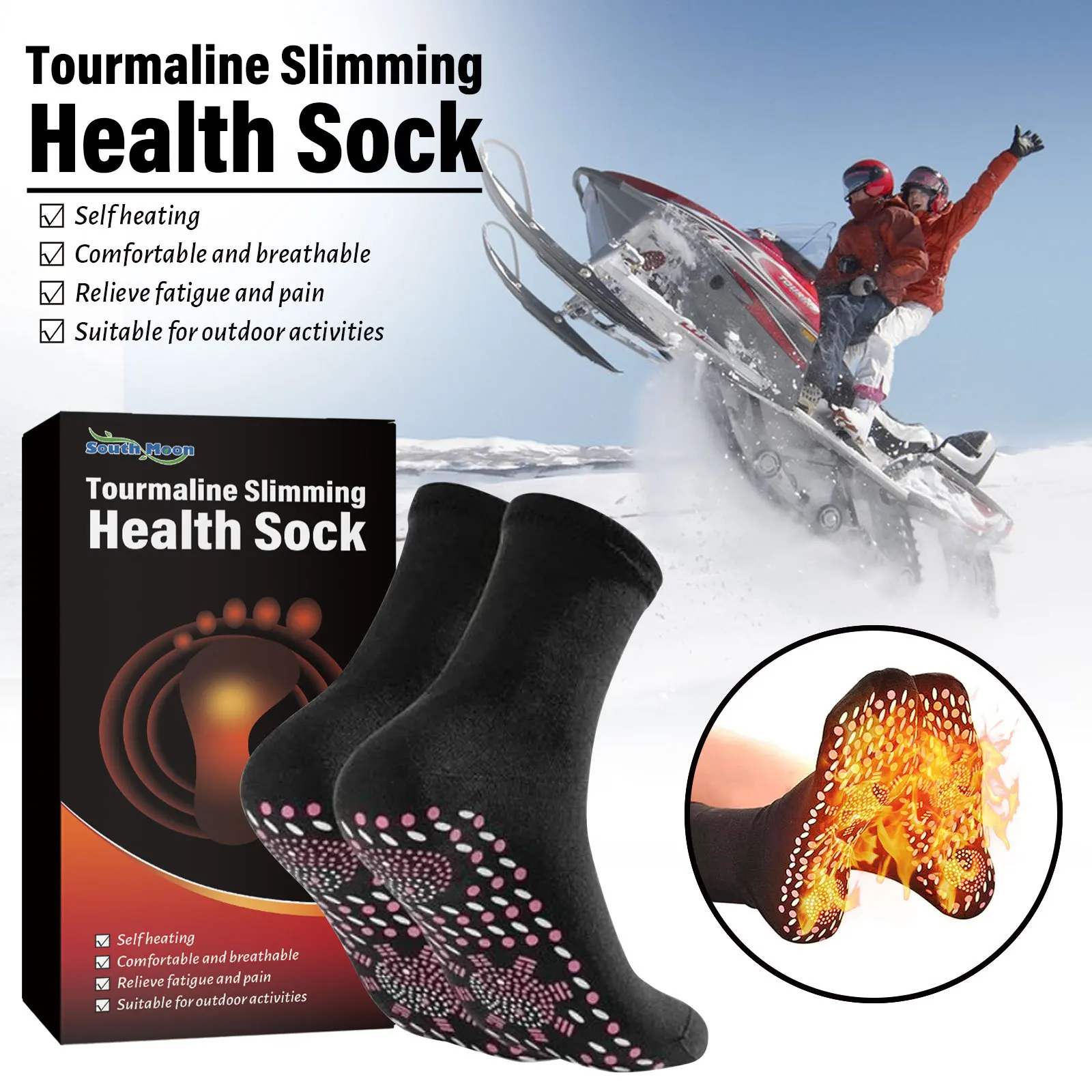 Self-Heating Health Care Socks Tourmaline Magnetic Sock Self-Heating Therapy Magnet Socks Unisex Warm Socks Unisex