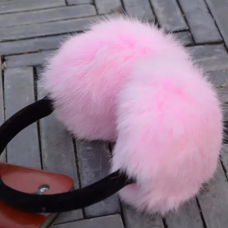 Russian Winter 100% Natural Rex Rabbit Fur Earmuff Men Women Warm Fashion Earflap Plush Fluffy Ear Warm Muffs