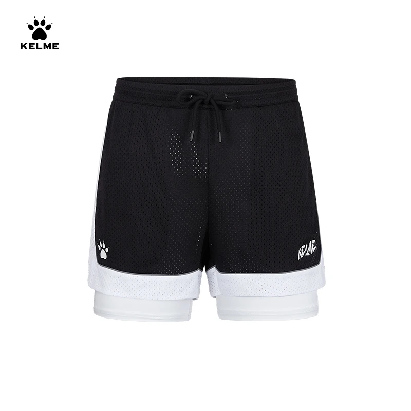 KELME American Style Men's Sports Shorts Anti-exposure Two-piece Illusion Training Shorts Casual Basketball Leisure