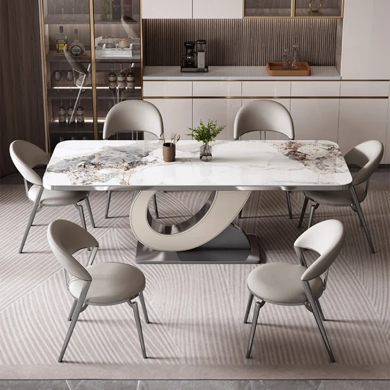 Designer Oilproof Table Unique Floor Waterproof Rectangular Dining Table Restaurant Living Room Mesas Para Comedor Furniture