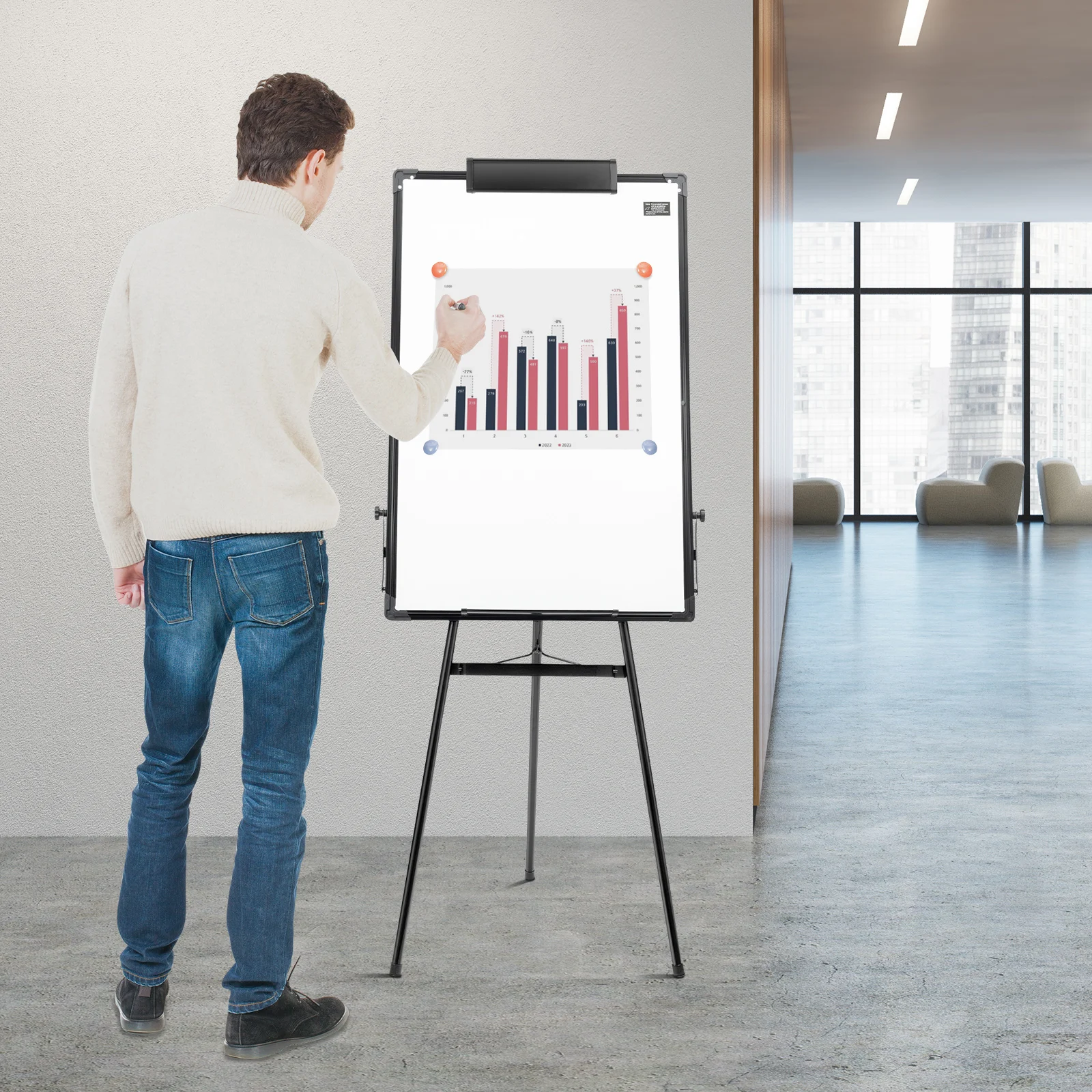 Magnetic Whiteboard White Boar - Whiteboard Easel Tripod ulasan dan harga