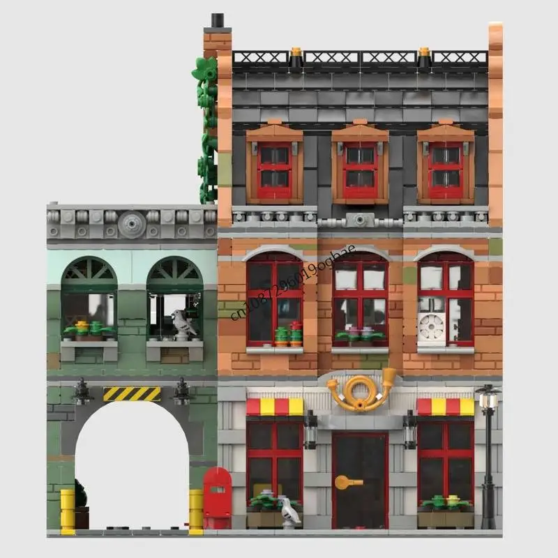 NEW 3088PCS City Hot Selling Street View Moc Modular Post Office model DIY creative ideas Assembly Toy birthday christmas Gift