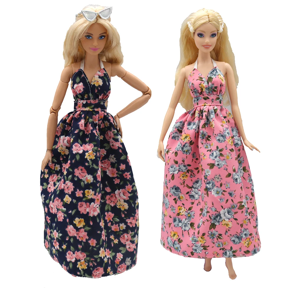 Roupas de boneca 30cm 1/6 saia flor pendurada no pescoço saia retrô saia longa pinkDaily Wear Acessórios Roupas para boneca Barbies