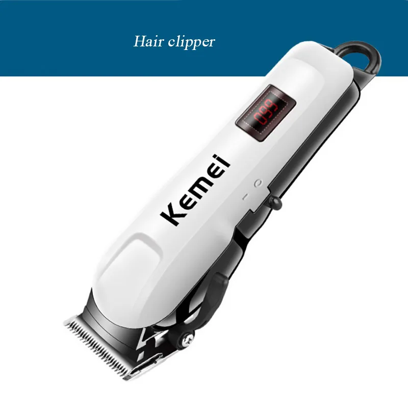 Rechargeable Electric Hair Clippers ABS Powerful Motor LCD Wireless Electric Shaver with Carbon Steel Cutter Head