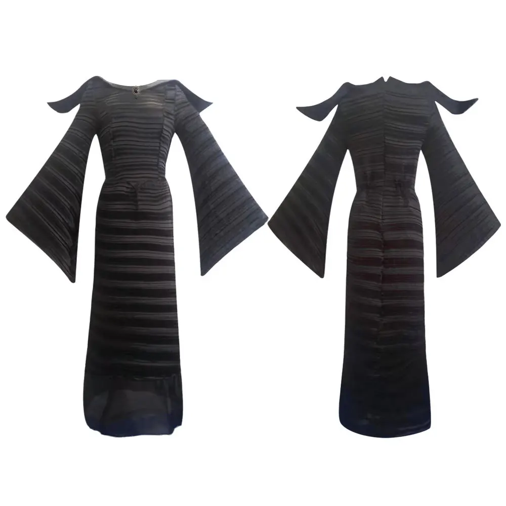 Maleficent Dark Witch Flare sleeve Dress Cosplay Costume Halloween Masquerade Carnival Dress Up Party Outfits for Women