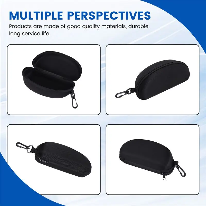 【الوانس】حامل حافظة صلبة للنظارات السوداء بسحاب آمن #4