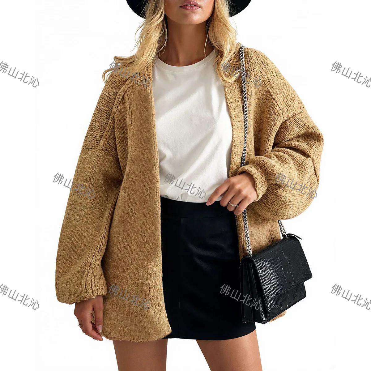 

New Popular Loose Knitted Solid Color Sweater Cardigan Jacket Autumn and Winter Europe and America