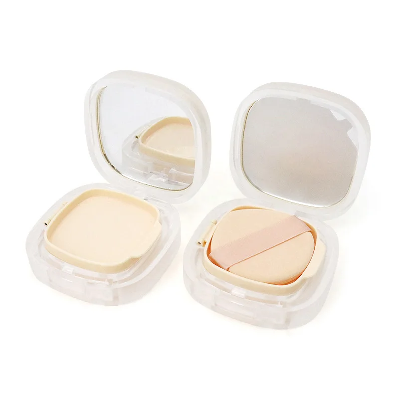 15g Empty Air Cushion พัฟกล่องแป้งฟองน้ําและกระจกสแควร์แบบพกพาเครื่องสําอางค์แต่งหน้าสําหรับ BB Cream Foundation